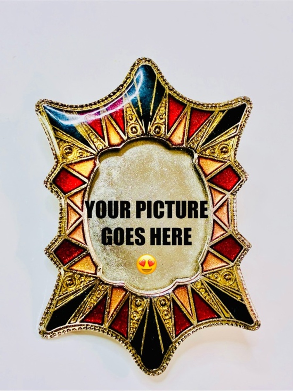 Gold Tone Victorian Inspired Photo Frame Brooch - Elegant Women's Jewelry